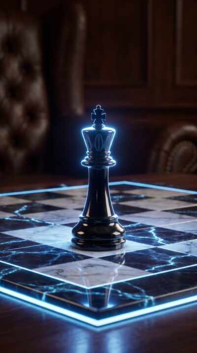 Neon Chess King Wallpaper